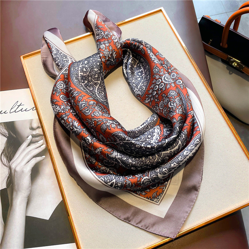 Retro printed scarves cashew nuts versatile temperament scarves women's small square scarves decorative scarves