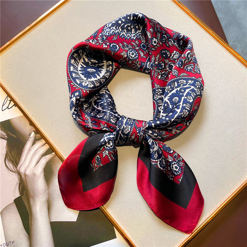 Retro printed scarves cashew nuts versatile temperament scarves women's small square scarves decorative scarves