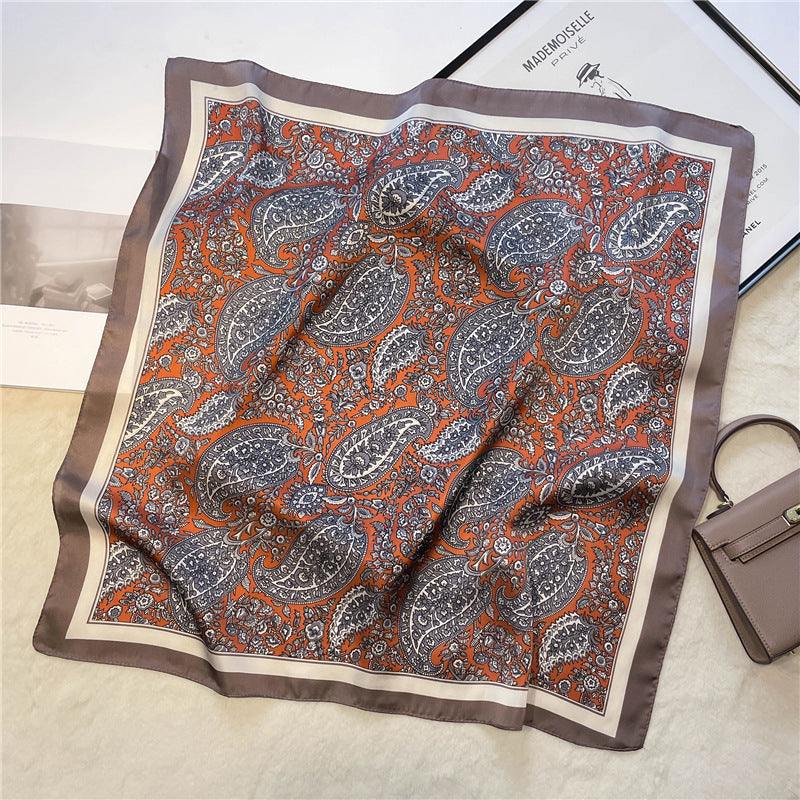 Retro printed scarves cashew nuts versatile temperament scarves women's small square scarves decorative scarves