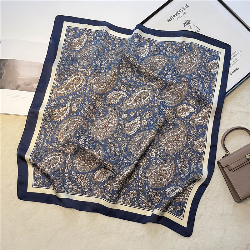 Retro printed scarves cashew nuts versatile temperament scarves women's small square scarves decorative scarves